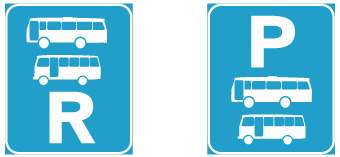 Bus and midi bus reservation and parking sign